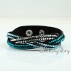 crystal rhinestone slake bracelets wristbands genuine leather wrap woven bracelets design A