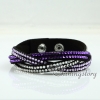 crystal rhinestone slake bracelets wristbands genuine leather wrap woven bracelets design D