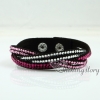 crystal rhinestone slake bracelets wristbands genuine leather wrap woven bracelets design F