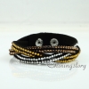 crystal rhinestone slake bracelets wristbands genuine leather wrap woven bracelets design G