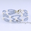 cultured freshwater pearl bracelet crystal beads mesh bracelet boho jewelry cheap bohemian style jewelry design A