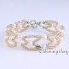 cultured freshwater pearl bracelet crystal beads mesh bracelet boho jewelry cheap bohemian style jewelry design B