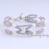 cultured freshwater pearl bracelet crystal beads mesh bracelet boho jewelry cheap bohemian style jewelry design C