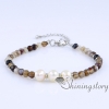 cultured freshwater pearl bracelet with natural stone boho jewelry wholesale bohemian jewellery online design F