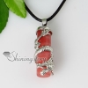cylinder dragon semi precious stone agate tiger's-eye rose quartz glass opal necklaces pendants design E