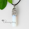 cylinder semi precious stone opal glass agate necklaces with pendants design A
