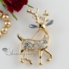 deer enameled rhinestone scarf brooch pin jewellery design B