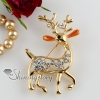 deer enameled rhinestone scarf brooch pin jewellery design A