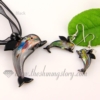 dolphin foil venetian murano glass pendants and earrings jewelry black