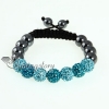 double color glitter ball pave beads macrame bracelets design B