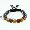 double color glitter ball pave beads macrame bracelets design A