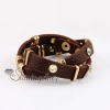 double layer charm bracelets snap wrap bracelets genuine leather rhinestone design A