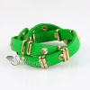 double layer charm bracelets snap wrap bracelets genuine leather rhinestone design C