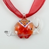 elephant murano glass necklaces pendants with flowers inside design A