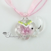 elephant murano glass necklaces pendants with flowers inside design B