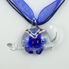 elephant murano glass necklaces pendants with flowers inside design C