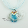 elephant murano glass necklaces pendants with flowers inside design D