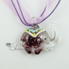 elephant murano glass necklaces pendants with flowers inside design E