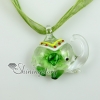 elephant murano glass necklaces pendants with flowers inside design F