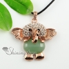 elephant tiger's eye glass opal jade agate rose quartz natural semi precious stone rhinestone necklaces pendants design A