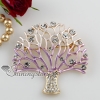 enameled tree rhinestone scarf brooch pin jewelry light purple