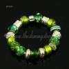 european charms bracelets with crystal murano glass beads green