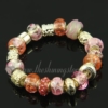 european charms bracelets with crystal murano glass beads pink