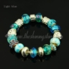 european charms bracelets with crystal murano glass beads light blue