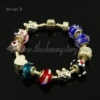 european charms bracelets with lampwork glass large hole beads design B