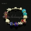 european charms bracelets with lampwork glass large hole beads design C