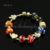 european charms bracelets with lampwork glass large hole beads design D