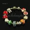 european charms bracelets with lampwork glass large hole beads design A