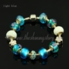 european charms bracelets with murano glass big hole beads light blue