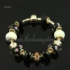 european charms bracelets with murano glass big hole beads black