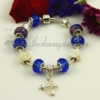 european charms bracelets with murano glass crystal beads blue