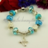 european charms bracelets with murano glass crystal beads light blue