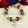 european charms bracelets with murano glass crystal beads purple