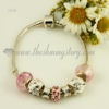 european charms bracelets with murano glass rhinestone beads pink