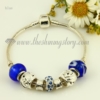 european charms bracelets with murano glass rhinestone beads blue
