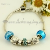 european charms bracelets with murano glass rhinestone beads light blue