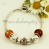 european charms bracelets with murano glass rhinestone beads brown