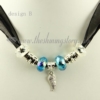 european charms necklaces with crystal big hole beads design B