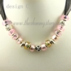 european charms necklaces with lampwork glass crystal beads design C