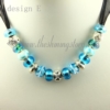 european charms necklaces with lampwork glass crystal beads design E