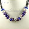 european charms necklaces with lampwork glass crystal beads design F