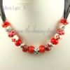european charms necklaces with lampwork glass crystal beads design A