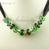 european charms necklaces with murano glass crystal beads design C