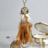 feather eagle hawk antique long chain pendants necklaces brown
