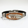 feather fleur de lis snap wrap bracelets genuine leather design B