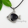 fish heart turquoise glass opal semi precious stone shining rhinestone necklaces pendants design C